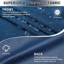 Waterproof Outdoor Cushion Covers Replacement For Patio Furniture Chair Seat Cushion Covers 20x18 Inch For Outdoor Furniture Garden Backyard With Zipper, 2 Pack SLIPCOVERS ONLY, Navy - Navy - 查看 3