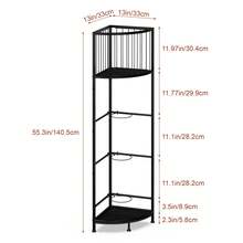 Corner Ball Storage Rack, Garage Ball Storage Sports Equipment Organizer, Freestanding Basketball Holder, Garage Ball Storage Sport Organizer Rack, For Volleyball Football Basketball, Indoor, Outdoor - Black 3tier - View 2