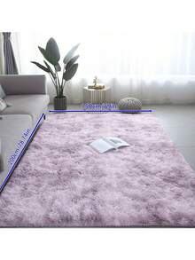 1pc Soft & Fluffy Rectangular Area Rug, Thick Shaggy Carpet For Bedroom, Living Room, Home Decor, Anti-Slip & Anti-Fall - Pinkish-purple - View 24