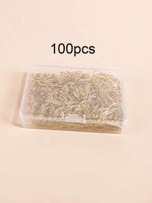 100pcs/Box Heart-Shaped Water Drop Metal Clips, Creative Office Desktop Paper Storage Metal Clips, Stylish Study Supplies, Valentine's Day Card Decorations - Sets - View 10