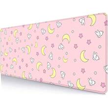 IMAYONDIA Pink Kawaii Desk Pad, Cute Moon Bunny Desk Mat Computer Pad Desktop,Laptop Protector Aesthetic Anime Mousepad Writing Pad For Office Home School,Large Gaming Mouse Pad Tarot Mat,. X . - Xoáy đen trắng - Xem 1