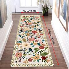1 件复古花卉图案门垫，适用于玄关、厨房、洗衣房、卧室、家居装饰，是理想的圣诞礼物