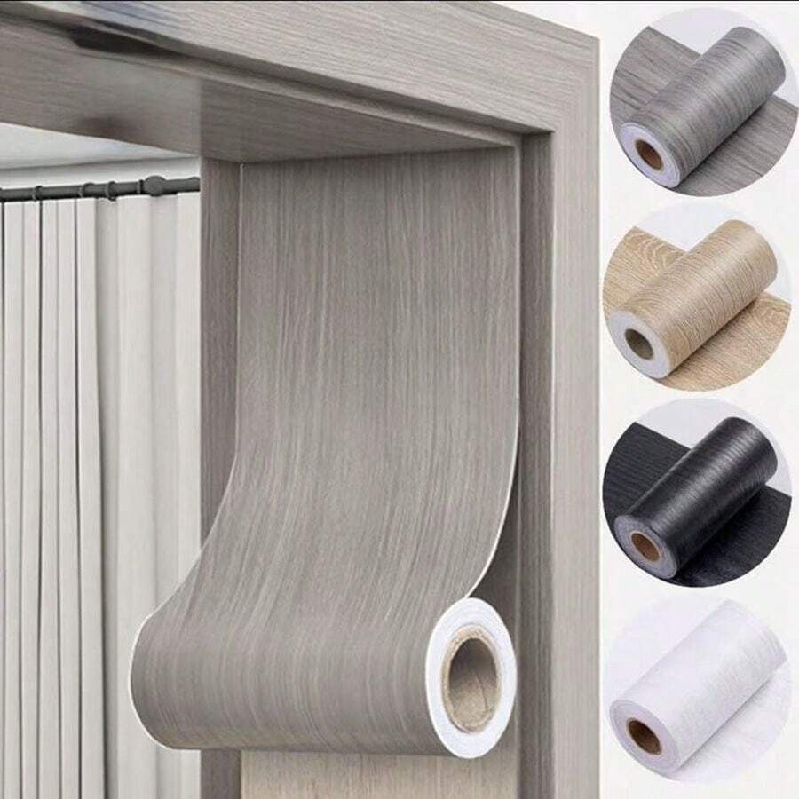 5m X 15cm Vintage Furniture Door Sticker Faux Wood Grain Waterproof Self-Adhesive Wallpaper, Wall Decal, Vinyl Sticker, Home Decor, Spring Decoration, Home Renovation, Rama Decor Sticker Gift For Birthday, Graduation - Multicolor - View 1
