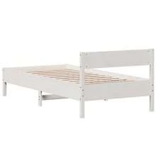 vidaXL Cadre de lit sans matelas blanc 90x200 cm bois de pin massif - Bianco - Visualizzare 6