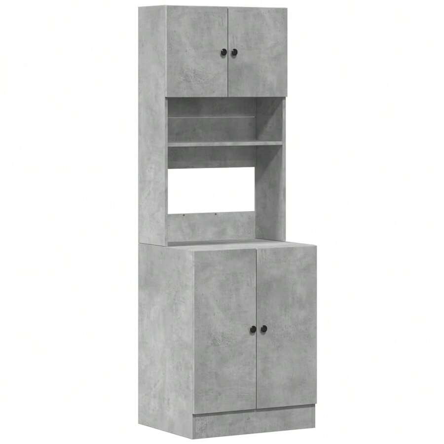 vidaXL Armario de cocina gris béton 60x50x180 cm ingeniería de madera - Gris - Ver 1