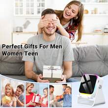 Induction Speaker With Phone Stand 5 In 1 Wireless Induction Bluetooth Audio For IPhone Android Phone Speakers Amplifier With Rechargeable Colorful Light, Birthday Gifts For Men Women Teens - trắng - Xem 7