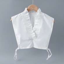 1pc Women's White Lace Trim Detachable & Adjustable Faux Collar, Suitable To Pair With Sweaters, Dresses And Other Garments