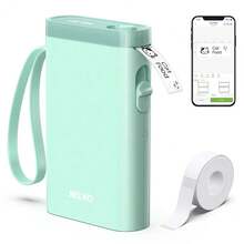 Máquina etiquetadora con cinta, Impresora de etiquetas Bluetooth P21, Etiquetadoras inalámbricas mini con múltiples plantillas para organizar la oficina y el hogar, Verde - Verde - Ver 1