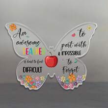 1pc, Celebrate Thanksgiving, Valentine's Day, Mother's Day With Our Acrylic Butterfly Desktop Ornament - A Perfect Gift For An Awesome Teacher! - Clear - View 3