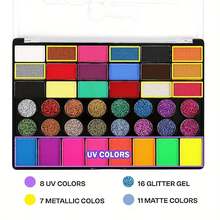 42色绘画颜料组合托盘，水溶性粉色颜料，艺术颜料，适用于艺术绘画、情人节、圣诞节绘画、世界杯等。 - 42色 - 查看 5