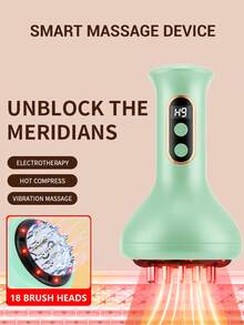 1200mAh Battery Powered Massager Set: Electric Meridian Brush, Cupping Massage Device, Lymphatic Drainage Massager, Anti-Cellulite Massage Tool, Microcurrent Vibration Heat Therapy Scraping Massager For Legs, Arms, Buttocks, Muscles And Lower Back - Multicolor - View 6