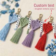 1 Stück personalisierter gewebter herzförmiger Namensanhänger, personalisierter Namensanhänger, herzförmiger Schlüsselanhänger, Brautjungferngeschenk, Hochzeitsparty Gastgeschenk, Valentinstag Geschenk - Gewebter Schlüsselanhänger - Übersicht 12