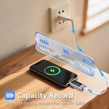 POROMETISTO UT03C 数字电压表，USB/Type-C 电流电压容量电池测试仪/充电器容量测试仪，直流 4-30V - 藍色 - 查看 8