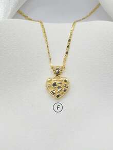 Mặt dây chuyền hình trái tim đính đá và hoa văn vàng ròng, thời trang và thanh lịch, phù hợp cho cả nam và nữ, thích hợp để đeo hàng ngày, dự tiệc, họp mặt. Món quà lý tưởng cho Ngày Valentine, Giáng sinh, Halloween, kỷ niệm, sinh nhật, bạn gái, mẹ. - B - Xem 6