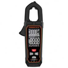 Pinza amperimétrica digital CM01 Multímetro 600A/1000A Medidor de corriente Probador de voltaje 6000 recuentos Pinza amperimétrica Verdadero Amp Hz Ohm Capacitancia. También incluye NCV, en tiempo real, Máx/Mín, Retener, Corriente de irrupción, VFD, Linterna, Apagado automático, Protección contra sobrecarga de rango completo, Indicador de batería baja. - Negro - Ver 9