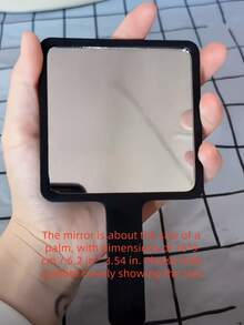 1pc Square Handheld Mirror, Makeup Mirror, Portable Beauty Mirror, Best Gift For Birthday, Graduation, School, Dorm, Home Decor, Study Supplies, Size: 16*9cm/6.2in*3.54in - Multicolor - View 12