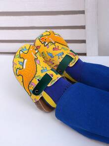 夏季软底儿童拖鞋凉鞋平底沙滩鞋男女童大童幼儿户外时尚复古闭趾防滑凉鞋 - 黃色 - 查看 2