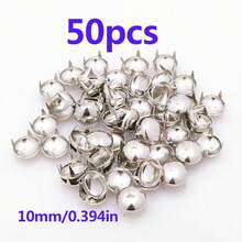 50pcs/100pcs 9mm/0.354in 10mm/0.394in Round Punk Rivet Metal Rivet (Silver) - Multicolor - View 10
