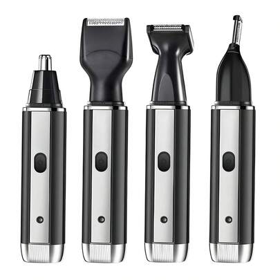 4 en 1 Kit de Rasuradora para Hombre - cortador de Barba, afeitadora Nariz, Cejas y Cabello - Herramientas para Hombre Impermeables y Recargables