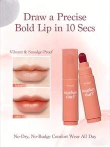 ETUDE Love Mark Matte Lip Gloss, High-End Matte Texture, Long-Lasting Color, Magic Tool For Fair Skin - #09 Fig Beige - View 3
