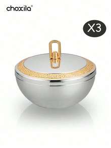 choxila 1个铁艺金/银浮雕碗，装饰碗，中东碗，椰枣碗，酸奶碗，坚果碗，零食碗，盘子，适合家庭/餐厅使用 - 碗 - 查看 16