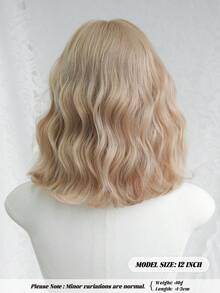 Tóc giả vàng óng ả dài 12 inch có mái cho nữ, kiểu tóc ngắn xoăn thời trang với chân tóc tối màu, tóc giả sợi tổng hợp chịu nhiệt trông tự nhiên cho bé gái dùng hàng ngày - Phụ kiện tóc giả phong cách đường phố dự tiệc mùa hoa anh đào - Quà tặng cho bé gái - Phụ kiện tóc giả - Vàng - Xem 6
