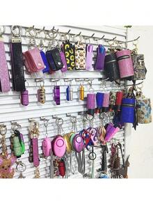 Randomly Send 9Pcs Keychains, Keychain Gift Box Set, Whistle, Personal Alarm And Window Breaker, Rhinestone Keychain Pendant, Surprise Accessories, Suitable For Girls' Outdoor Hiking, Travel, Night Walking, Graduation Season And Gifts. - 紫色 - 查看 6