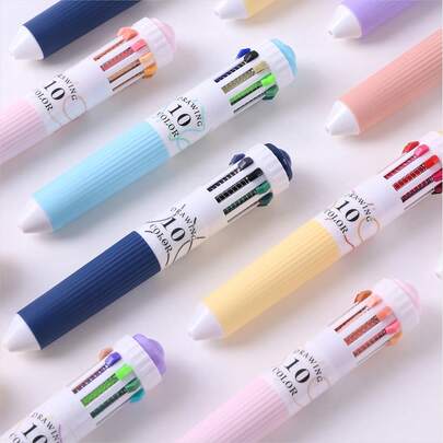 languo 6 支装可爱凝胶笔，10 合 1 多色凝胶笔，0.8 毫米笔尖，舒适握感，适合书写、标记、记日记、做笔记和作为学习用品。