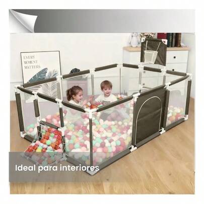 Corral De Bebés Centro De Actividades Con Canastas Porterías Color Azul Diseño De La Tela Red