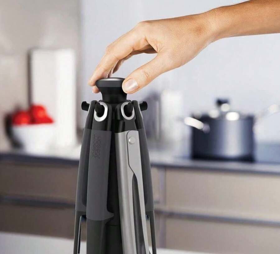 Joseph Joseph Elevate Carousel Nylon Kitchen Utensil Set With Rotating Storage Stand, 6-Piece, Sky - MàuD - Xem 1