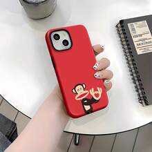 Estuche para teléfono con espejo Monkey Love Gesture compatible con  17,  16 Pro Max,  15 Pro Max,  13 y  12 hecho de TPU para una excelente protección contra golpes y caídas. También funciona como un espejo divertido, perfecto para regalos para familiares, amigos, parejas románticas y ocasiones especiales como cumpleaños y días festivos. - Blanco - Ver 6
