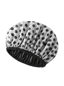 1/3pcs Waterproof Printed Shower Cap, Double Layer, Long Hair, Satin Bathing Cap, EVA Printed Hair Cover Shower Cap - Multicolor - View 16