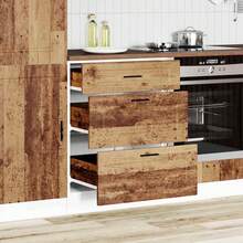 vidaXL Armoire de cuisine Porto vieux bois d'ingénierie - Tabac - Voir 3