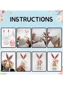 6pcs Gift Packaging Boxes, Bunny Ear Shaped, Easter Candy Boxes, Suitable For Holiday Parties And Themed Events, Gift Wrapping Supplies - Multicolor - View 11