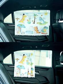 1pc Cartoon Style Sunshade Curtain, Suitable For Side Car Windows, Blocks UV, Sun, Heat, Provides Privacy, Fits Various Car Models
