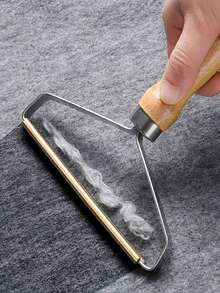 1pc Portable Manual Hair Removal Tool - Double-Sided Fabric Hair Shaver, Suitable For Sweaters, Coats And Pet Hair | Wooden Handle | Suitable For Sofas, Bedrooms, Living Rooms, Cars And Clothes. - Multicolor - View 6