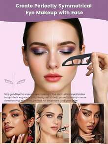 2pcs Eye Makeup Auxiliary Tools, Eyeshadow Stamp Template, Vintage Style Multifunctional Eyeshadow Tools - Quick & Easy Beginner's Guide, Plastic Material, Precise Eyeshadow Application