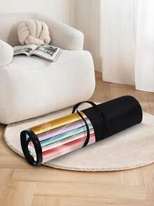 Transparent Gift Packaging Storage Bag, Made Of PVC Material, With Handle, Convenient Cylindrical Container, Transparent Christmas And New Year Gift Packaging Organizer Bag - Half Black - View 4