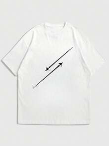 Simple Studio | Áo thun nam tay ngắn in họa tiết tối giản | Thích hợp mặc mùa hè | Thoải mái & Thoáng khí | Phong cách - trắng - Xem 3