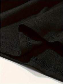 Men's Black Creative Casual Short Sleeve T-Shirt, Summer - Black - View 5