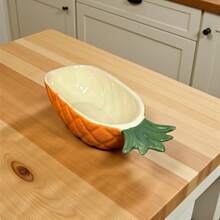 Pineapple-Shaped Decorated Bowl, 700ml, Made Of Glazed Ceramic, For Eating Fruit. - trái cam - Xem 11