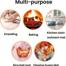 1片/2片装可重复使用硅胶烘焙垫，带长柄 - 不粘、耐热、易清洁、防油 - 适用于荷兰烤锅、圆形面包和面团派 - 非常适合家庭烘焙和专业用途，烘焙垫 | 圆形烘焙垫 | 硅胶烘焙垫 - 雙耳矽膠烤墊 - 查看 7