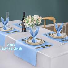 12/16/24pcs Satin Finish Napkins, 18.9*18.9 Inches, Decorative Napkins, Square Napkins, Silky Elegant Wedding Napkins, Suitable For Restaurants, Banquets, Graduations, Valentine's Day, Birthday Parties, Weddings, Newlyweds, And Other Tabletop Decor (Multiple Colors Available) - Multicolor - View 10