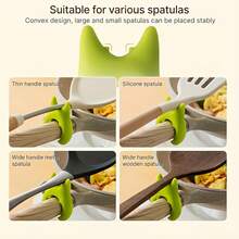 3-Piece Multi-Functional Pot Spatula Holder With Heat Protection And Spill Prevention Features, A Creative All-In-One Cooking Utensil Storage Rack Made Of TPR Material - A New Kitchen Multi-Functional Household Stoveware Utensil Pot Spatula Universal Storage Rack. - 3-piece Pack, Random Color - View 8