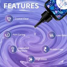 100g/200g/300g UV Curing Resin (Hard) - Crystal Clear, Fast Curing Epoxy Resin Suitable For Jewelry Making, Crafts, Casting And Coating - Clear - View 3