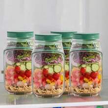 1 Pack Salad Pod, Portable Salad Pod Jar Container, 300ml Leakproof Salads Jar For Lunch, Fresh Fruit & Veg Storage Box, Reusable Salads Bowl For Work, School & Travel - White - View 2