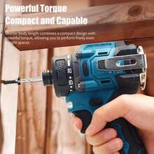 Mamidw 380N.M 无绳冲击螺丝刀 无刷电动螺丝刀/电钻，适用于 Makita 18V 电池，不含电池 - 黑色 - 查看 3