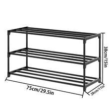 Three-Tier Shoe Rack, Metal Storage Shelf, Can Be Placed Upright Or Upside Down, Stackable, Suitable For Entryways, Black. - Black - View 5