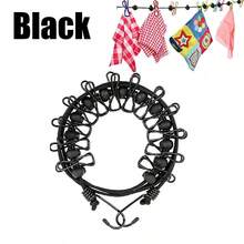 Retractable Portable Clothesline For Travel,Clothing Line With 12 Clothes Clips,For Indoor And Outdoor Laundry Drying Line,Outdoor Camping Accessories - Black - View 2