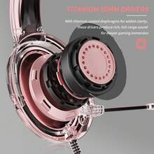 BINNUNE Wired Gaming Headset With Mic For PC, PlayStation 4/5, Xboxs Consoles, Switch – Comfortable Over-Ear Headphones With Noise-Cancelling Mic For Online Gaming - 粉色 - 查看 5